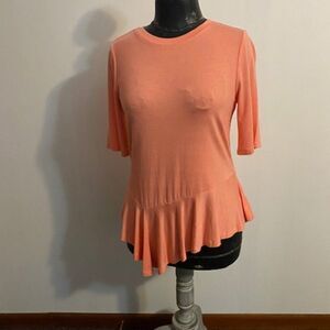 Cooper Key Peach Peplum top, size XL